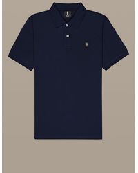 Refrigue - Polo Mit Patch Mann Marineblau - Lyst