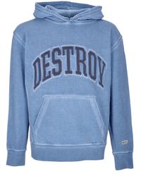 Huf - Destroy Rebuild Fader Hoodie Blauwe Herenhoodie - Lyst