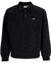 Obey - Herren Langarm Unterkoffer Fleece Polo Schwarz - Lyst