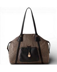 Borbonese - Shopping Bag M. Op Natural/Nero - Lyst