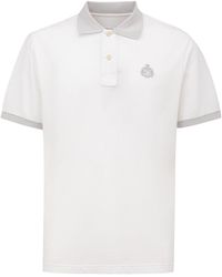 Canali - Polo Witte Korte Mouw - Lyst