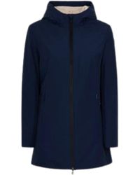 Suns - Vrouwenjas Aurelia Lange Velours Marine - Lyst