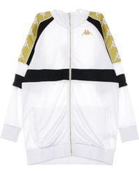 Kappa - Chaqueta De Chandal Mujer Banda 10 Banik Blanco/Negro/Amarillo - Lyst