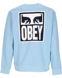 Obey - Eyes Icon 2 Crew Premium French Terry Sweat-Shirt Leger A Col Rond Pour Homme Bleu Ciel - Lyst