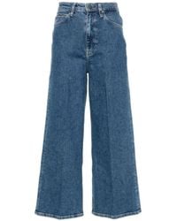 Calvin Klein - Jeans Taille Haute Large Cheville Bleu - Lyst