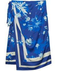 MSGM - Falda Azul - Lyst