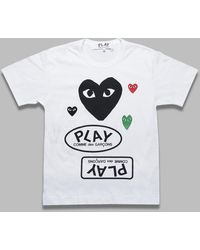 COMME DES GARÇONS PLAY - T-Shirt Rot, Schwarz, Grun Emblem Knit - Lyst