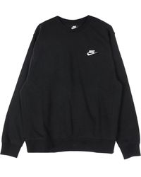 Nike - Sudadera Ligera Con Cuello Redondo Para Hombre Sportswear Club Negro/Blanco - Lyst