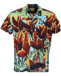 Obey - Bloom Woven Shirt Overhemd Met Korte Mouwen Oranje Multi - Lyst