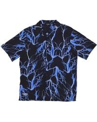 Phobia - Herenoverhemd Met Korte Mouwen All Over Lightning-Shirt Zwart/Blauw - Lyst