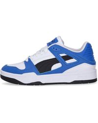 PUMA - Slipstream Lth Lage Herenschoen Wit/Zwart/Team Royal - Lyst
