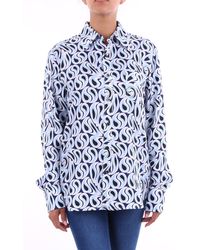 Marni Blusa de sarga de seda estampada - Azul