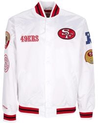 Mitchell &amp; Ness - Bomberjack Voor Nfl Hometown Lw Satijnen Jack Saf49E Wit - Lyst