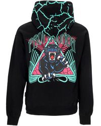 Propaganda - Lichtgewicht Herensweatshirt Met Capuchon Triangle Panther Hoodie Zwart - Lyst