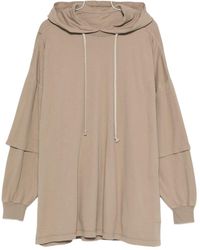 Rick Owens - Hoodies & Sweatvesten ,Katoen Dubbel-Laagse Capuchontrui Van Katoen - Lyst