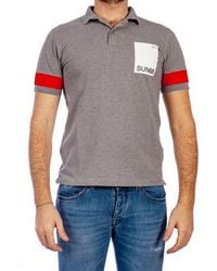 Sun 68 - Grand Logo Sur Le Rectangle De Poitrine B.Co A19124 34 Gri - Lyst