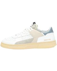 RUN OF - Leather Sneakers With Laces And Details In Suede Men Evo Combi M-aq White - Lyst