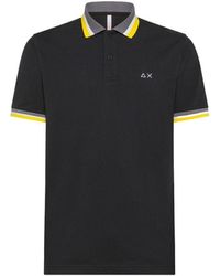 Sun 68 - Polo Multistripes Noir A34117 - Lyst