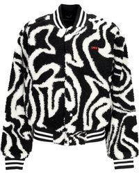Obey - Teddy Bear Mazy Varsity Jacket Zwart Multi - Lyst