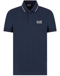 EA7 - T-Shirts Et Polo Bleu - Lyst