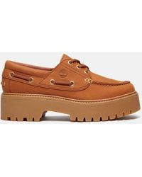 Timberland - Stone Street Platform Boat Shoe For Women In Brown, Woman, Brown, Size: 3.5 - Lyst