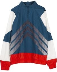 adidas - Fitness ,Blauw ,Polyester Slip-On Windbreaker V Stripes Wb - Lyst