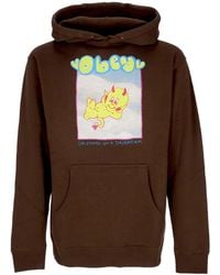 Obey - Drifting On A Daydream Dameshoodie Basic Fleece Met Capuchon Bruin - Lyst