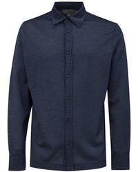 Canali - Shirt Blauwe Lange Mouwen - Lyst