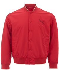 Armani Exchange - Rote Jacke Aus Technischem Gewebe - Lyst