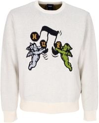 Huf - Mannen Trui Song Intarsia Sweater Linnen - Lyst