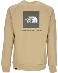 The North Face - Sudadera Raglan Redbox Con Cuello Redondo Para Hombre Caqui Piedra - Lyst