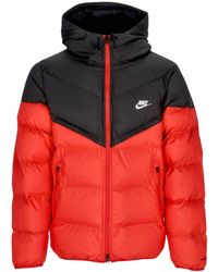 Nike - Storm Fit Windrunner Primaloft Jack Met Capuchon Donsjack Voor Zwart/Universiteitsrood/Zeil - Lyst