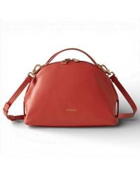 Borbonese - Sexy S Bag With Shoulder Strap Vitello Nappato Papaya - Lyst
