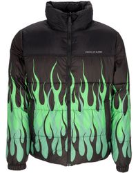 Vision Of Super - Flames Jacket Herren Daunenjacke Schwarz/Grun - Lyst