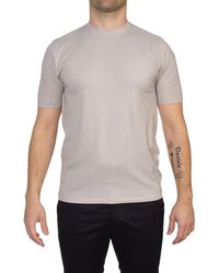 Alpha Studio - Ronde Halve Mouw Katoen Crepe Au6020C 3027 Brezza - Lyst