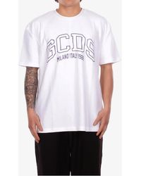 Gcds - T-Shirt Met Logo Wit - Lyst