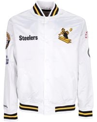 Mitchell &amp; Ness - Bomberjack Voor Nfl Hometown Lw Satijnen Jack Pitste Wit - Lyst