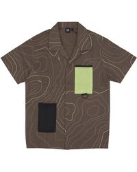 DOLLY NOIRE - Dune Bowling Shirt Shirt Met Korte Mouwen Bruin - Lyst