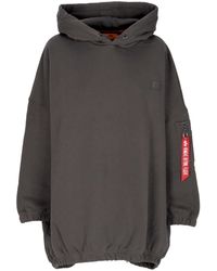 Alpha Industries - Vestido Mujer W X-Fit Label Os Dress Vintage Gris - Lyst