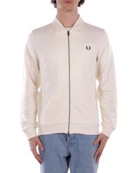 Fred Perry - Sweatshirt J1328 560 Fp Zip Through Collared Sweats Ecru - Lyst