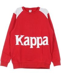Kappa - Bernel Band Sweat-Shirt A Col Rond Pour Homme Rouge/Blanc - Lyst