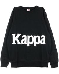 Kappa - Bernel Band Sweat-Shirt A Col Rond Pour Hommes Noir/Blanc - Lyst