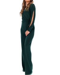 Annarita N. - Jumpsuit With Cut Out On The Sleeve Dark - Lyst