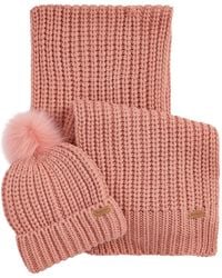 Barbour - Set Schal Und Hut Frau 2Mlgs0023 Rosa Rust - Lyst