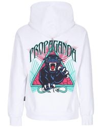 Propaganda - Lichtgewicht Herensweatshirt Met Capuchon Triangle Panther Hoodie Wit - Lyst