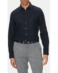 Calvin Klein - Linen Solid Slim Shirt - Lyst