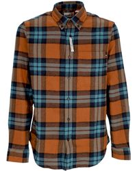 Timberland - Herren-Langarmhemd L/ Kariertes Hemd Aus Schwerem Flanell, Arganol - Lyst
