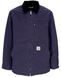 Carhartt - Arlington Coat Donker Marine/Zwart Rinsed Jack - Lyst