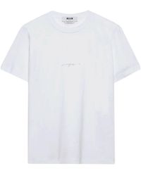 MSGM - Wit T-Shirt En Polo - Lyst