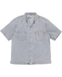 Guess - 'Short Sleeve Shirt Go Herringbone Denim Shirt - Lyst